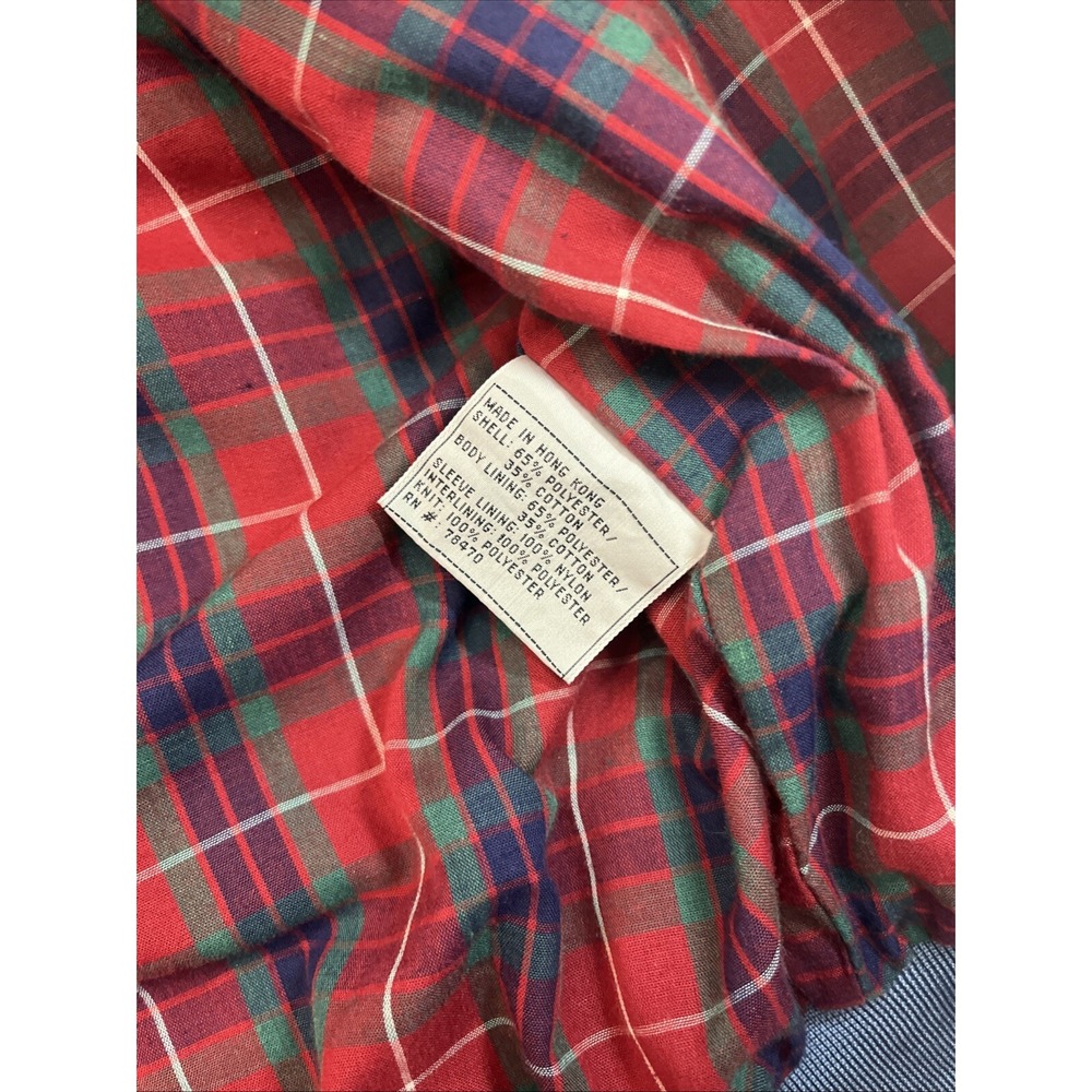 Vintage 80s Field &‎ Stream Mens Jacket Baby Blue Plaid Lining Size LL Classic - Picture 4 of 8